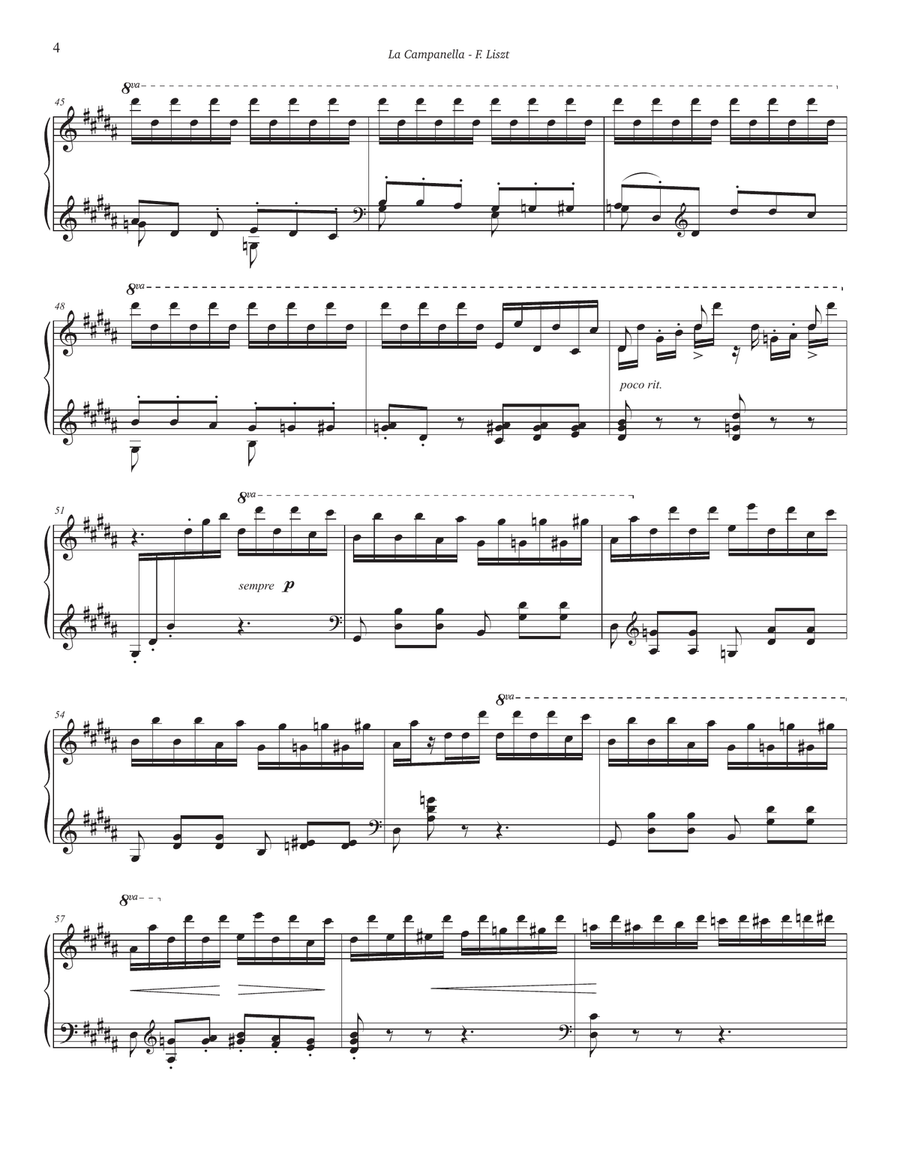 La Campanella (Advanced Intermediate) - Original key (G# minor) Piano Solo scores gallery preview page 4