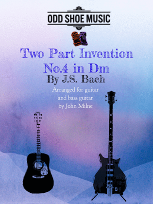 Book cover for Bach 2 part invention No.4 in Dm for Guitar and Bass Guitar