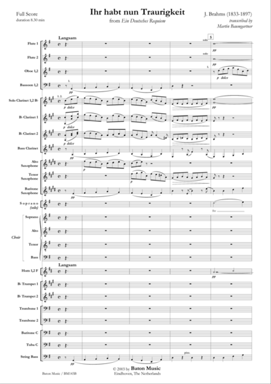 Ihr habt nun Traurigkeit Choir scores gallery preview page 2