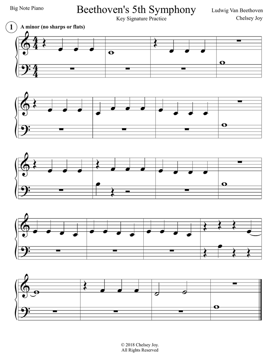 Beethoven's 5th Symphony Piano Method scores gallery preview page 1