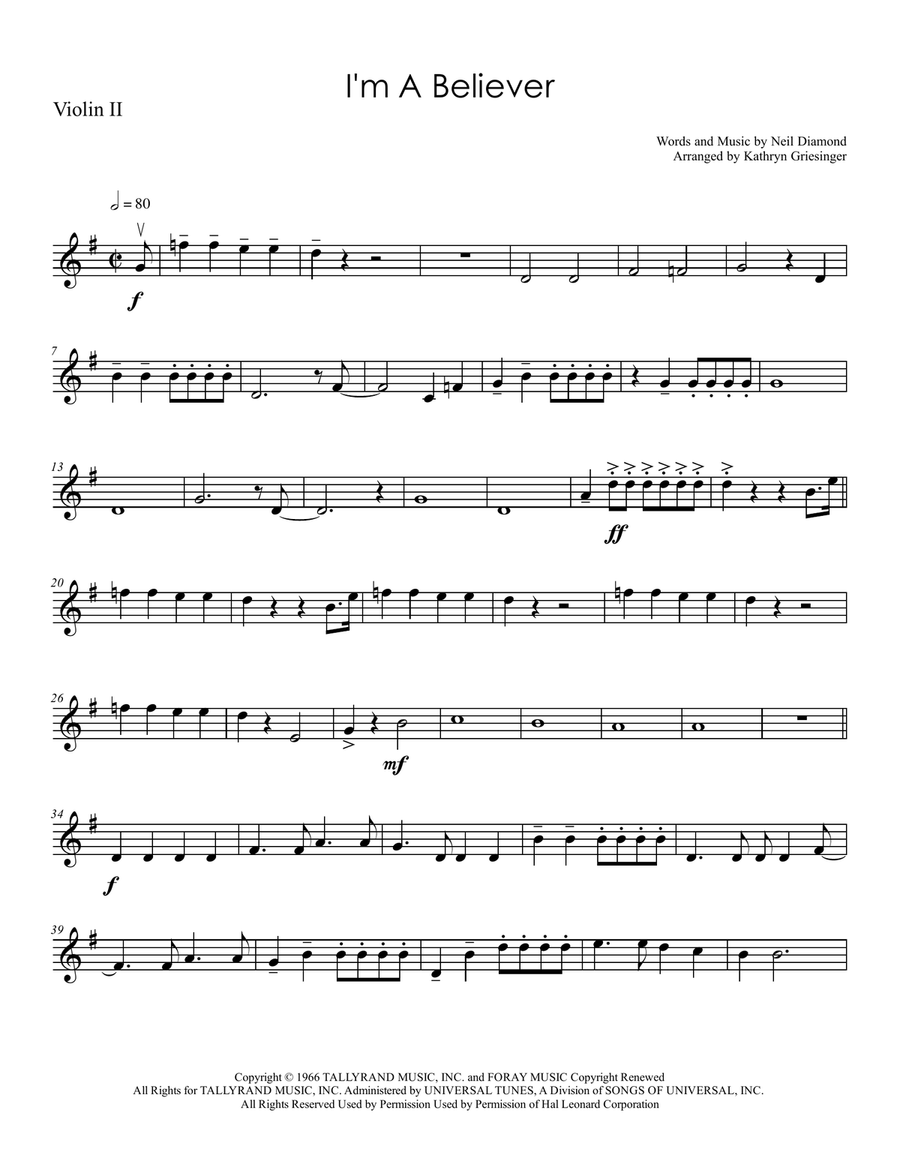 I'm A Believer I'm A Believer String Quartet scores gallery preview page 3