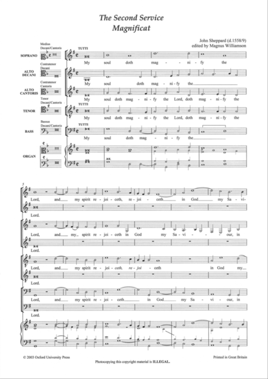 Evening Canticles from the Second Service