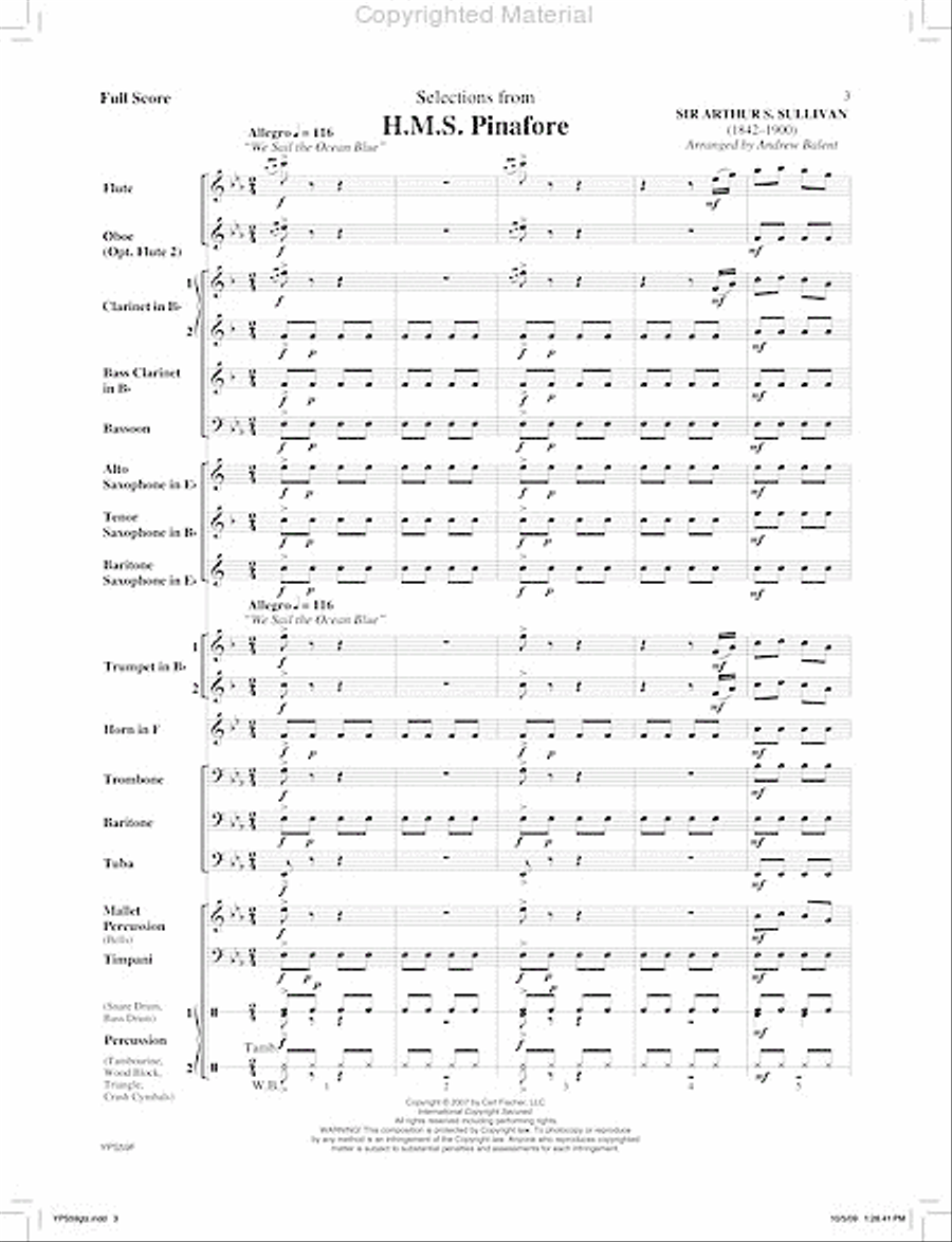 Selections from H.M.S Pianofore Concert Band scores gallery preview page 4