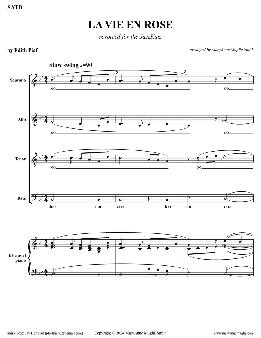 La Vie En Rose 4-Part scores gallery preview page 1