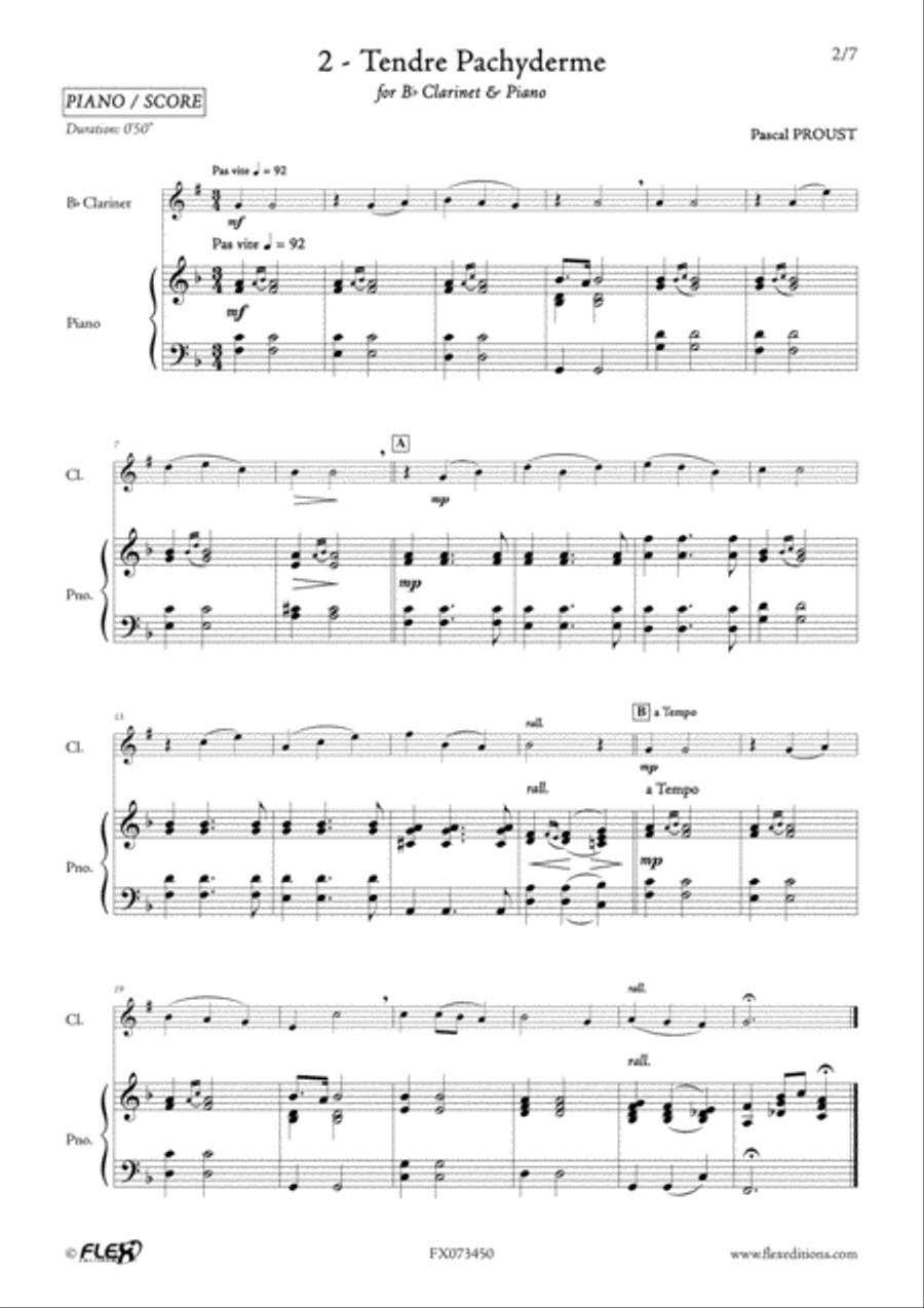 The Clarinet du cote de chez Proust - Beginners - Volume 1 B-Flat Clarinet scores gallery preview page 4
