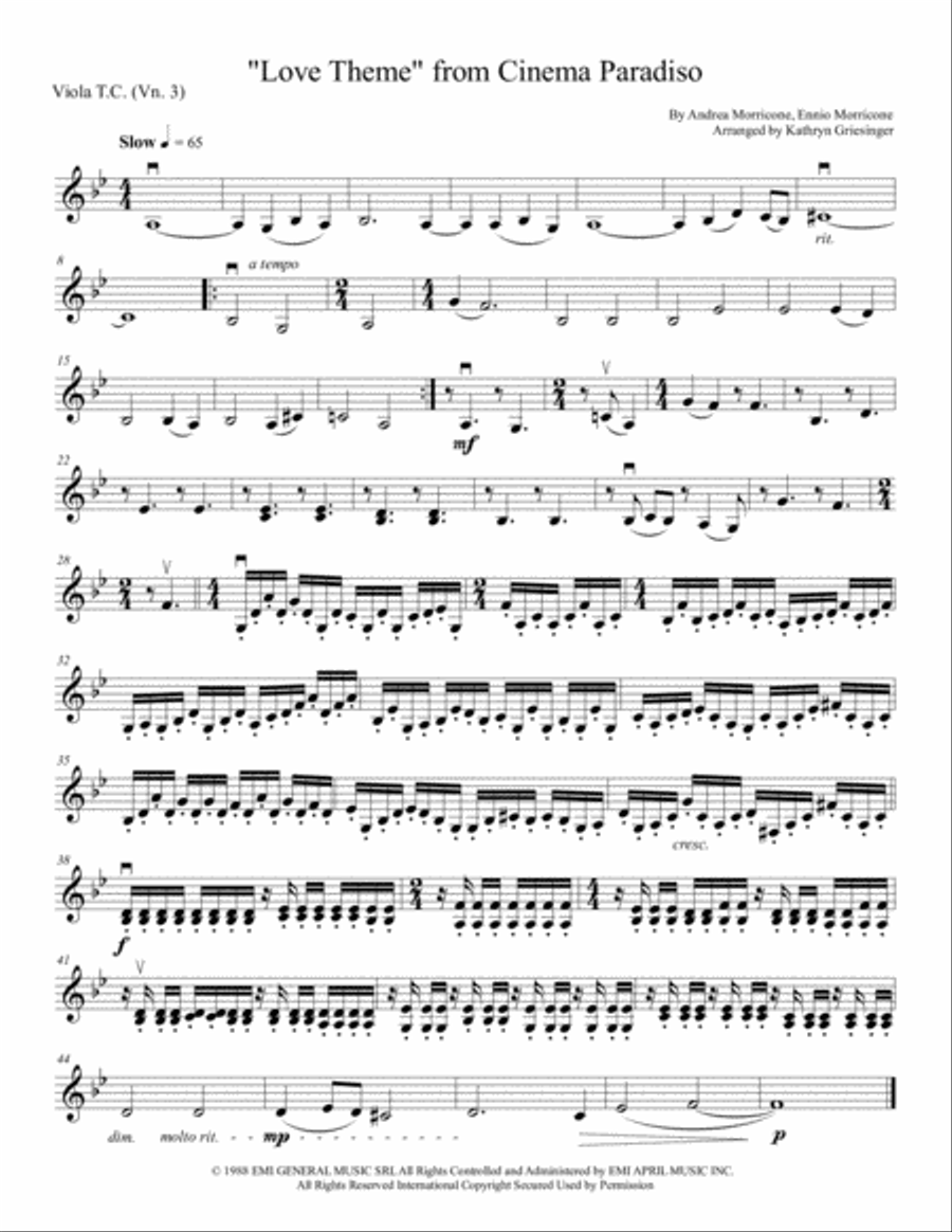 Cinema Paradiso Cinema Paradiso String Quartet scores gallery preview page 4