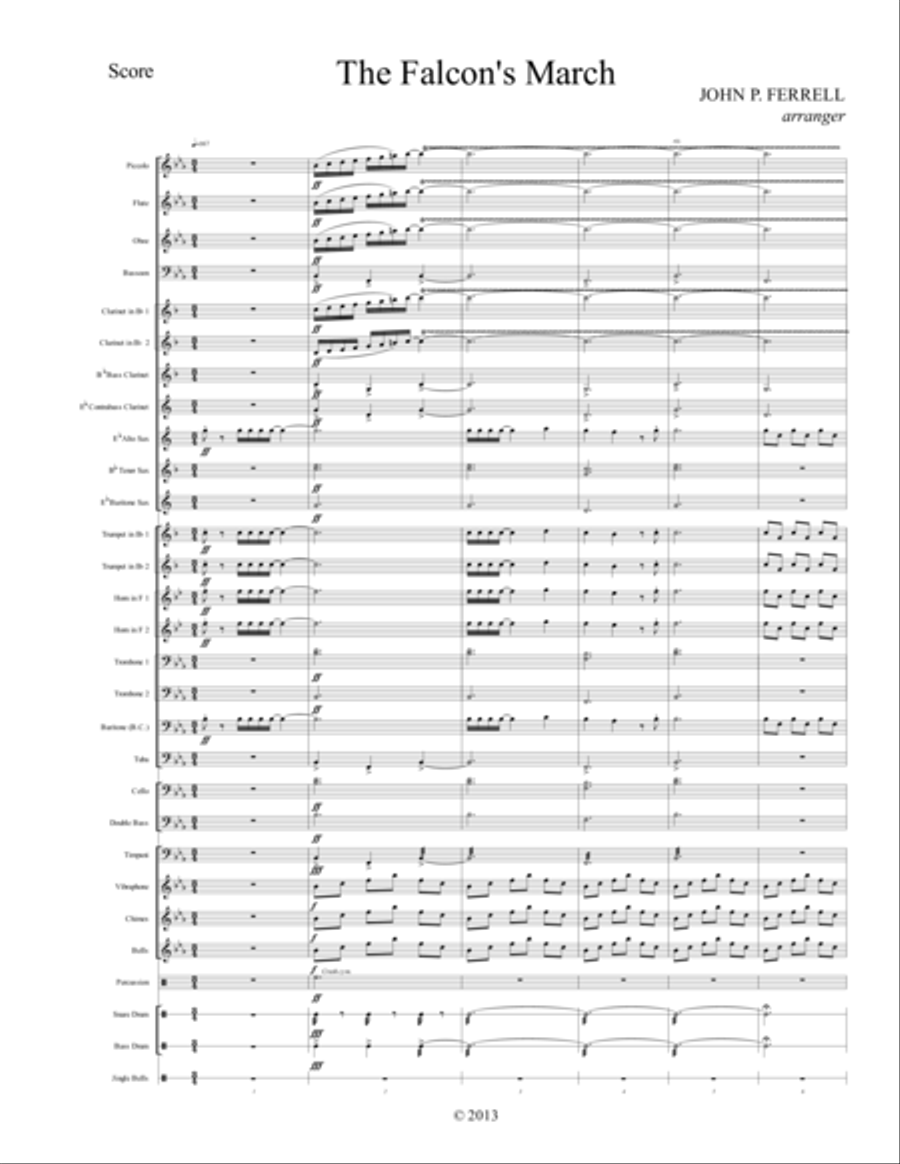 The Falcon's March The Falcon's March Large Ensemble scores gallery preview page 1
