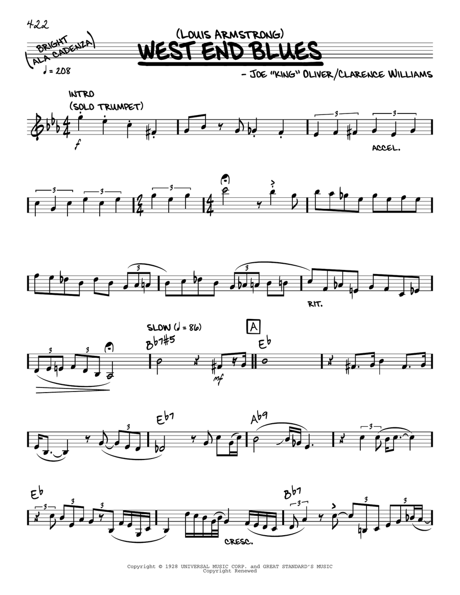 West End Blues (solo only)
