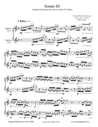 Telemann: Sonata Op. 2 No. 3 for Soprano Sax Duo