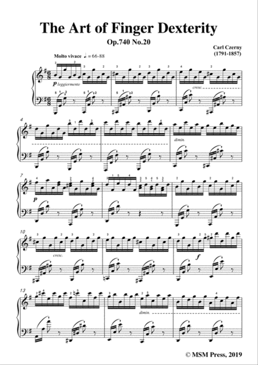 Czerny-The Art of Finger Dexterity,Op.740 No.20,for Piano Piano Solo scores gallery preview page 3