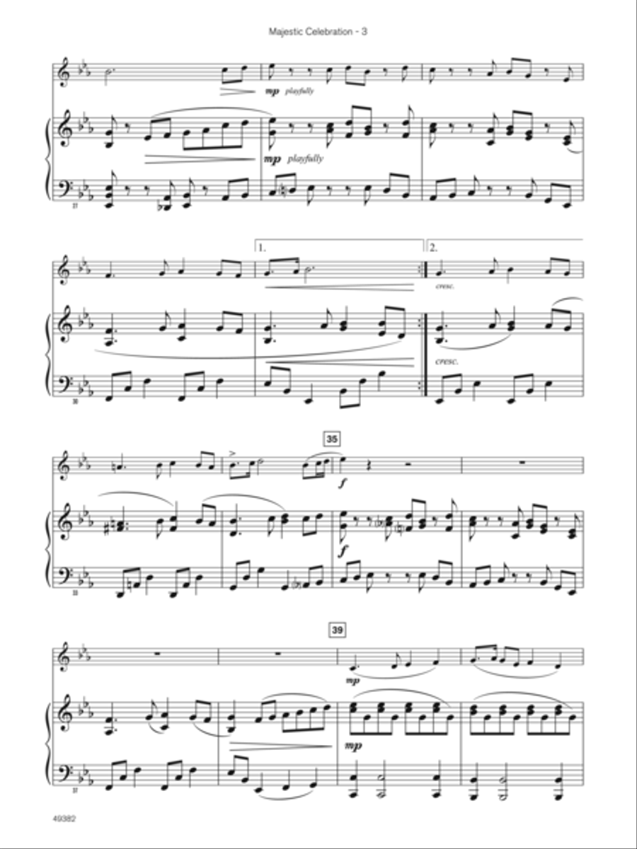 Majestic Celebration (Sound Innovations Soloist, Baritone Sax) Small Ensemble scores gallery preview page 6
