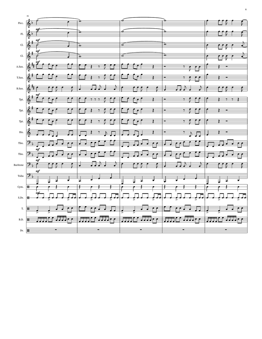 Walk Of Life Marching Band scores gallery preview page 6