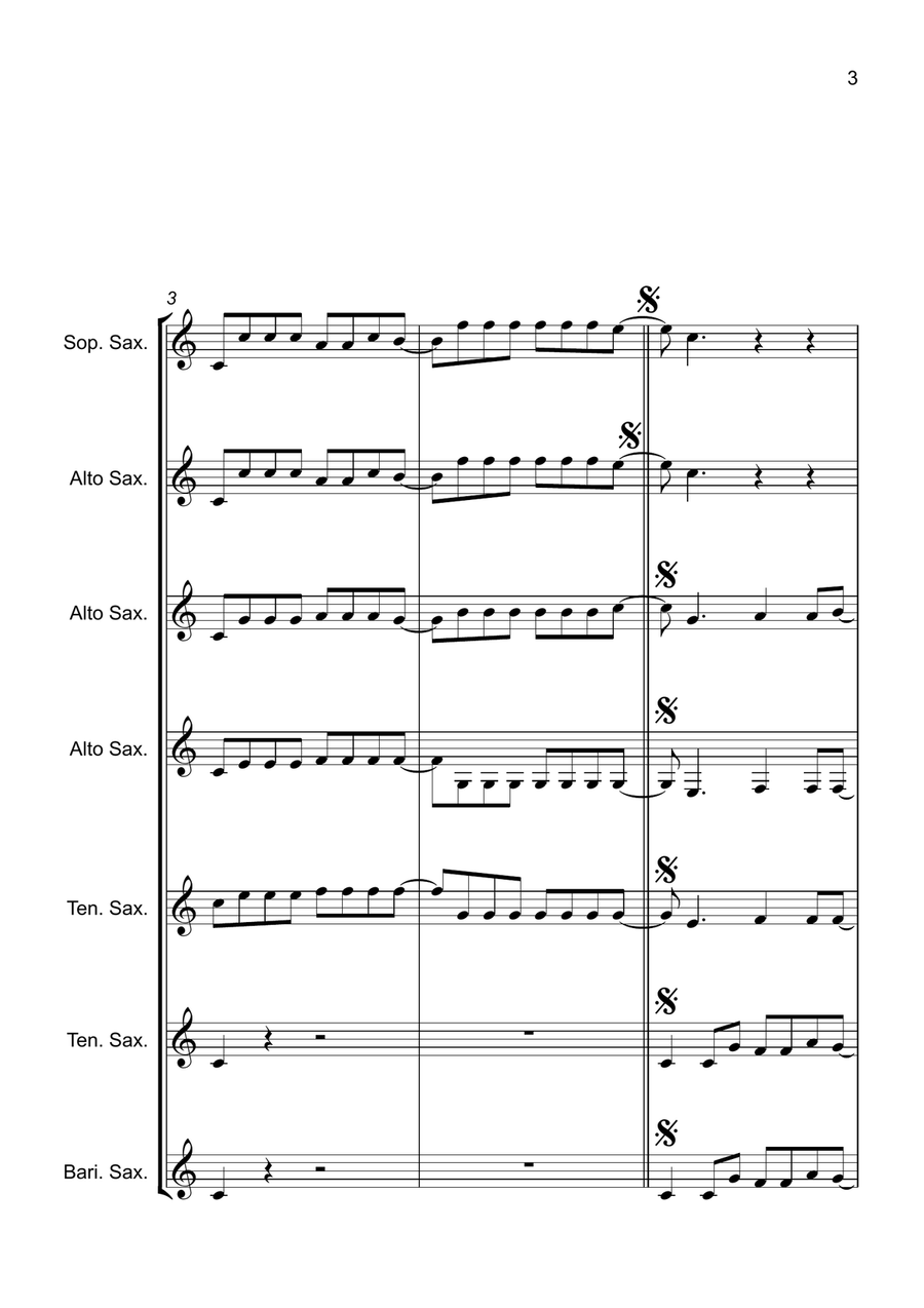 La Bamba La Bamba Saxophone Quartet scores gallery preview page 3