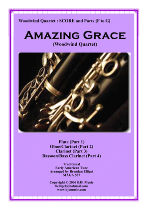 Book cover for Amazing Grace - Woodwind Quartet - Score and Parts