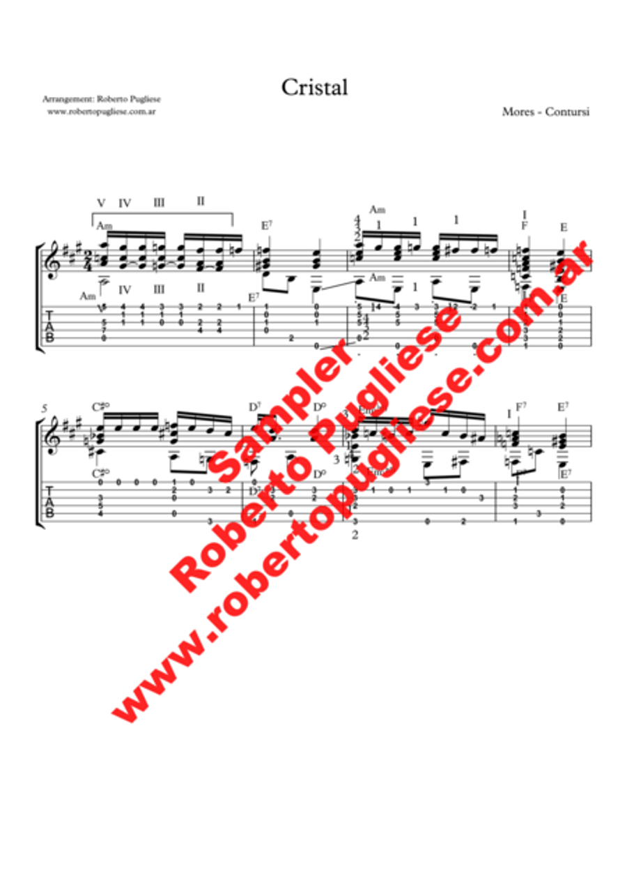 Cristal - Tango (Mores - Contursi) Classical Guitar scores gallery preview page 4