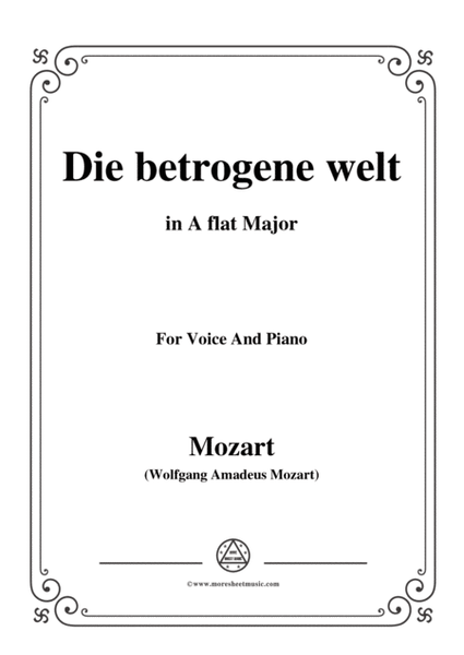 Mozart-Die betrogene welt,in A flat Major,for Voice and Piano image number null