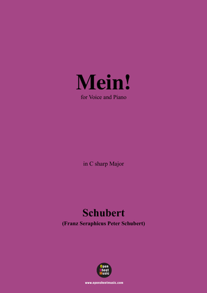 Book cover for Schubert-Mein,in C sharp Major,Op.25,No.11,for Voice and Piano