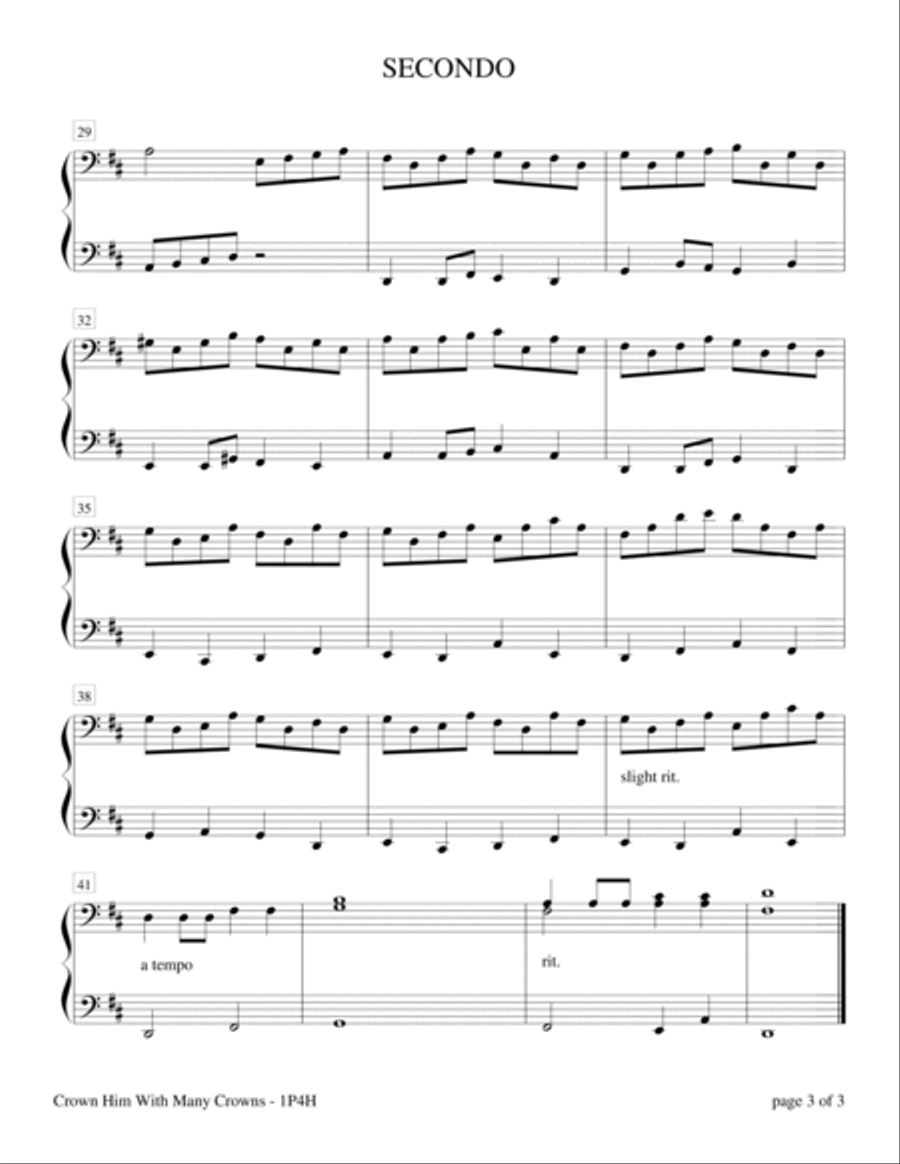 Crown Him With Many Crowns (1 Piano, 4 Hands Duet) 1 Piano, 4-Hands scores gallery preview page 4