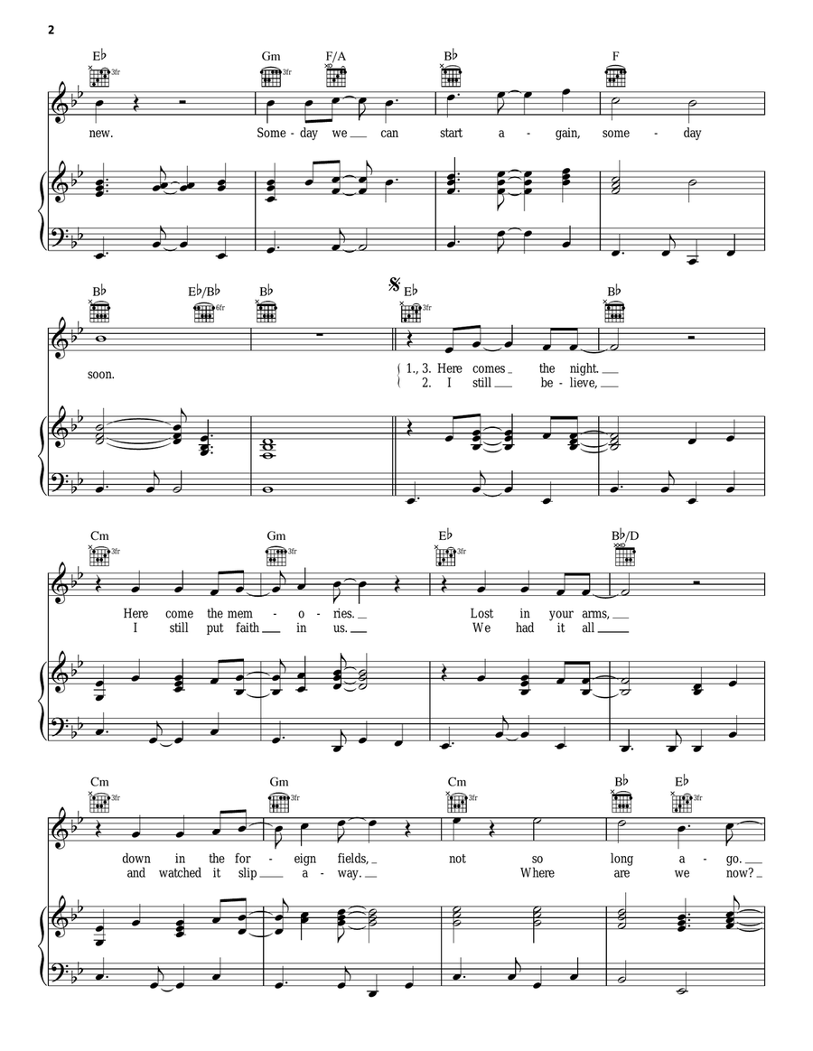 Someday Out Of The Blue (Theme from El Dorado) Piano, Vocal, Guitar scores gallery preview page 2
