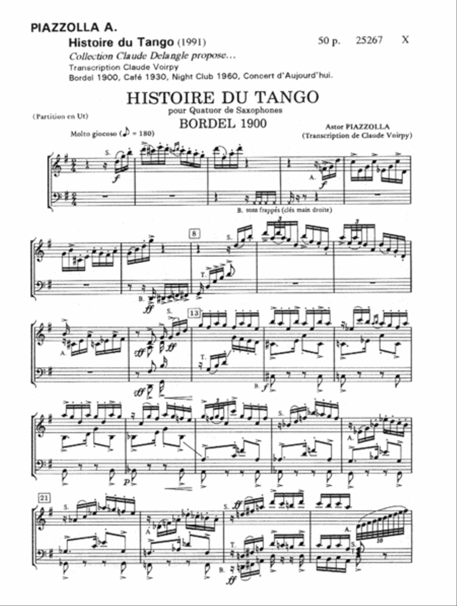 Histoire Du Tango Saxophone Quartet scores gallery preview page 2