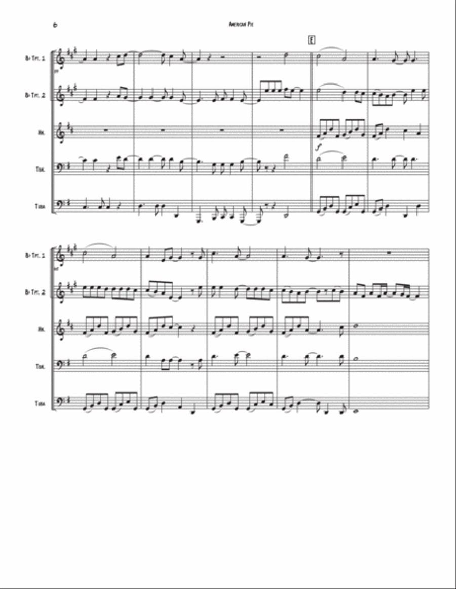 American Pie Brass Quintet scores gallery preview page 6
