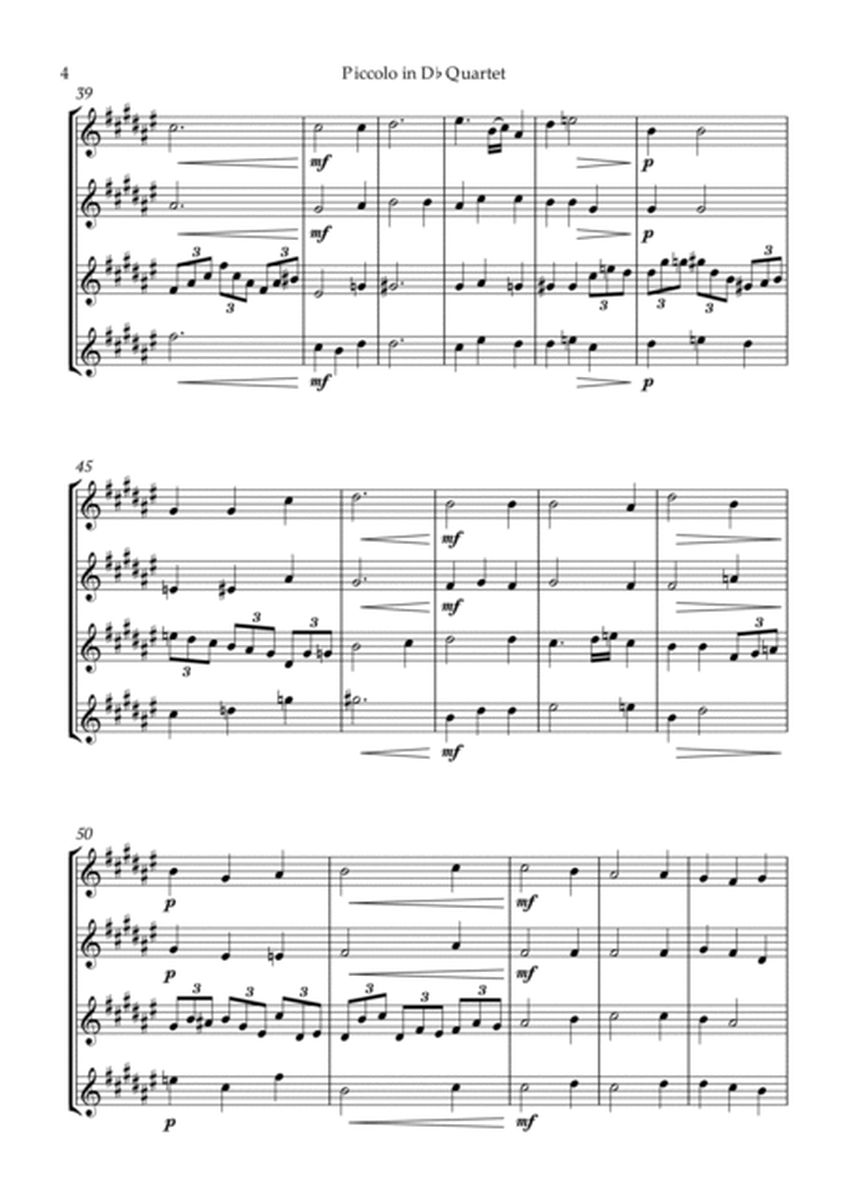 Bach Jesu, joy of man's desiring for D flat Piccolo Quartet image number null