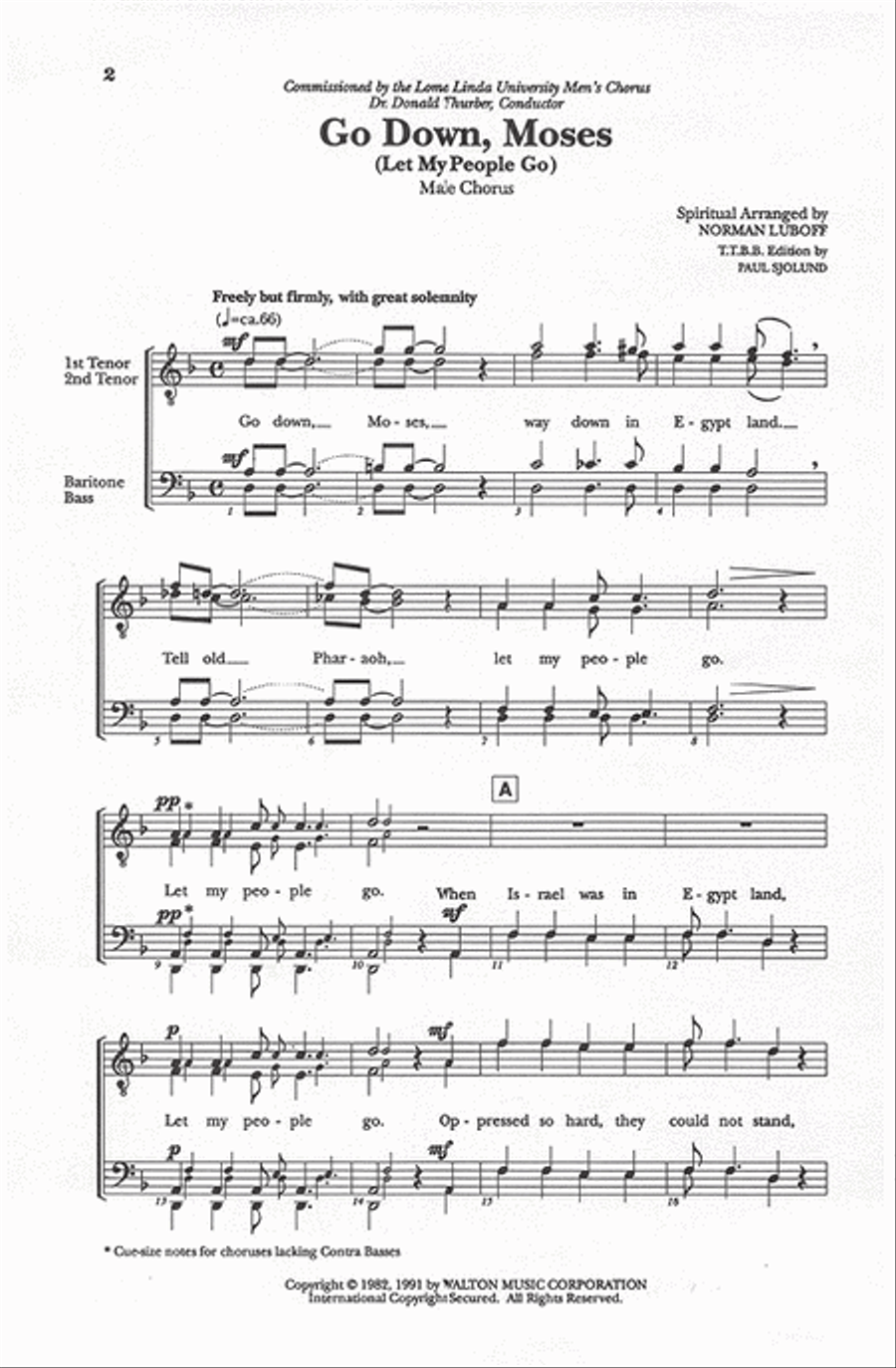 Go Down, Moses - TTBB TTBB scores gallery preview page 2