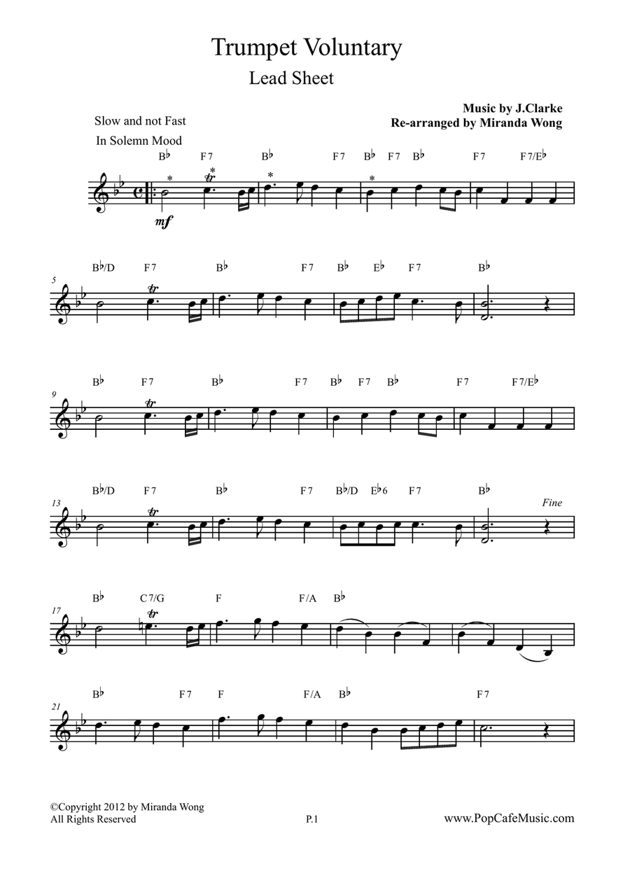 Trumpet Voluntary / The Prince of Denmark's March (Lead) Trumpet Voluntary / The Prince of Denmark's March (Lead) 4-Part scores gallery preview page 2