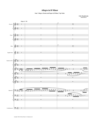 Allegro in D Minor, Op. Posth (Woodwind Choir)