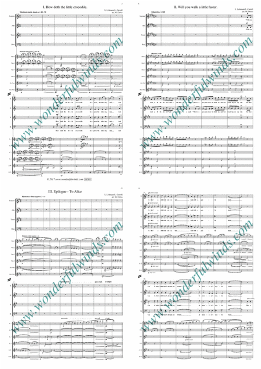 Three Nonsense Songs From Alice In Wonderland 4-Part scores gallery preview page 2