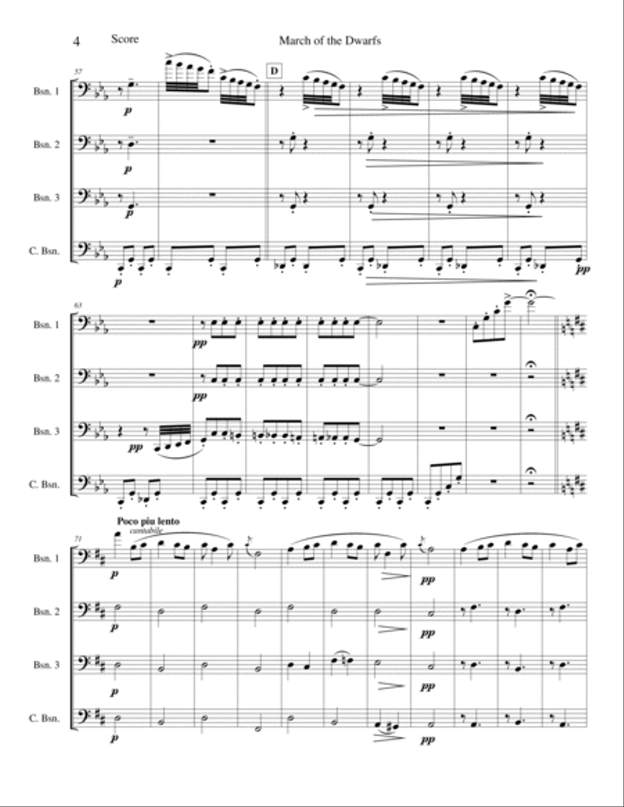March of the Drawfs March of the Drawfs Bassoon Quartet scores gallery preview page 4
