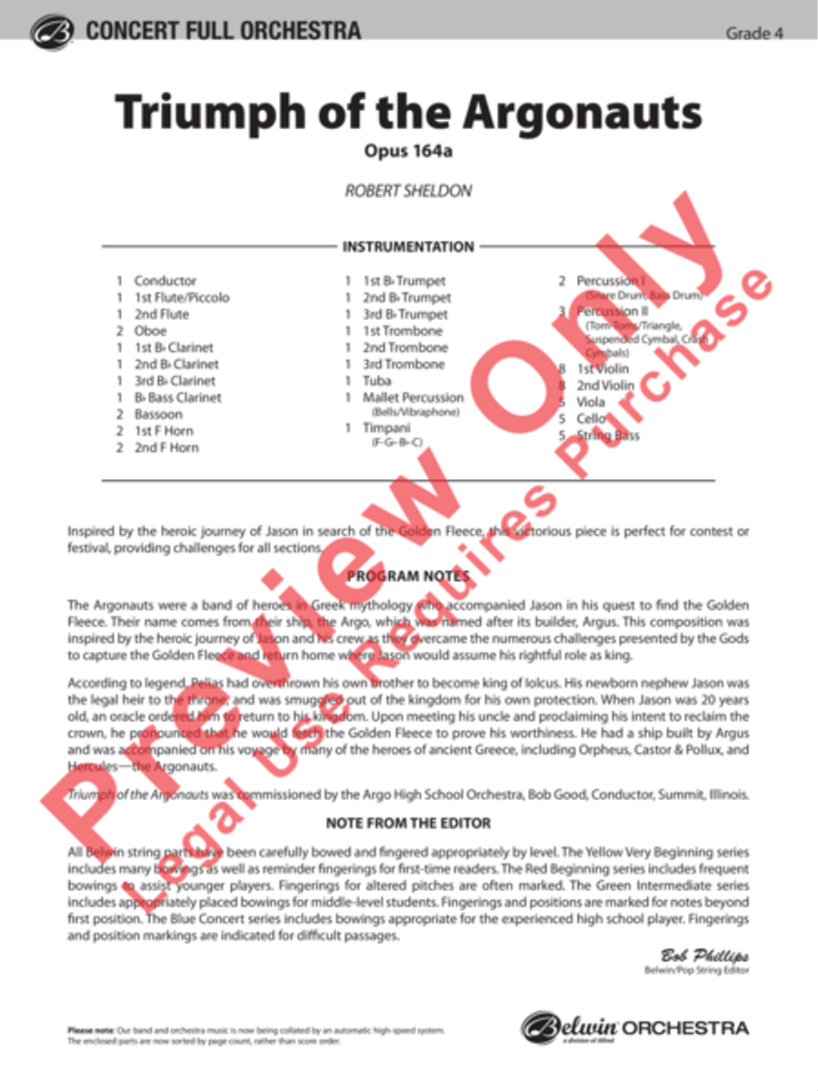 Triumph of the Argonauts Full Orchestra scores gallery preview page 2