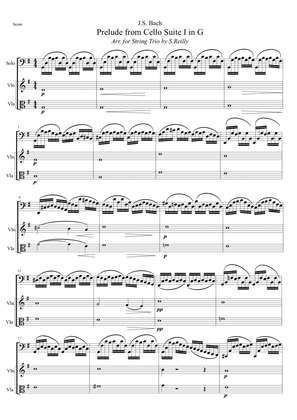 Bach G maj Cello Prelude for String Trio - Melody in Cello