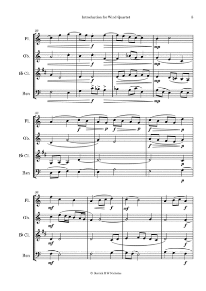 Introduction for Wind Quartet, Opus 1 (Full Score and Parts) image number null