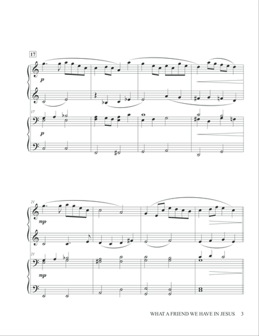 What a Friend We Have in Jesus - Piano 4 Hands Piano Duet scores gallery preview page 4