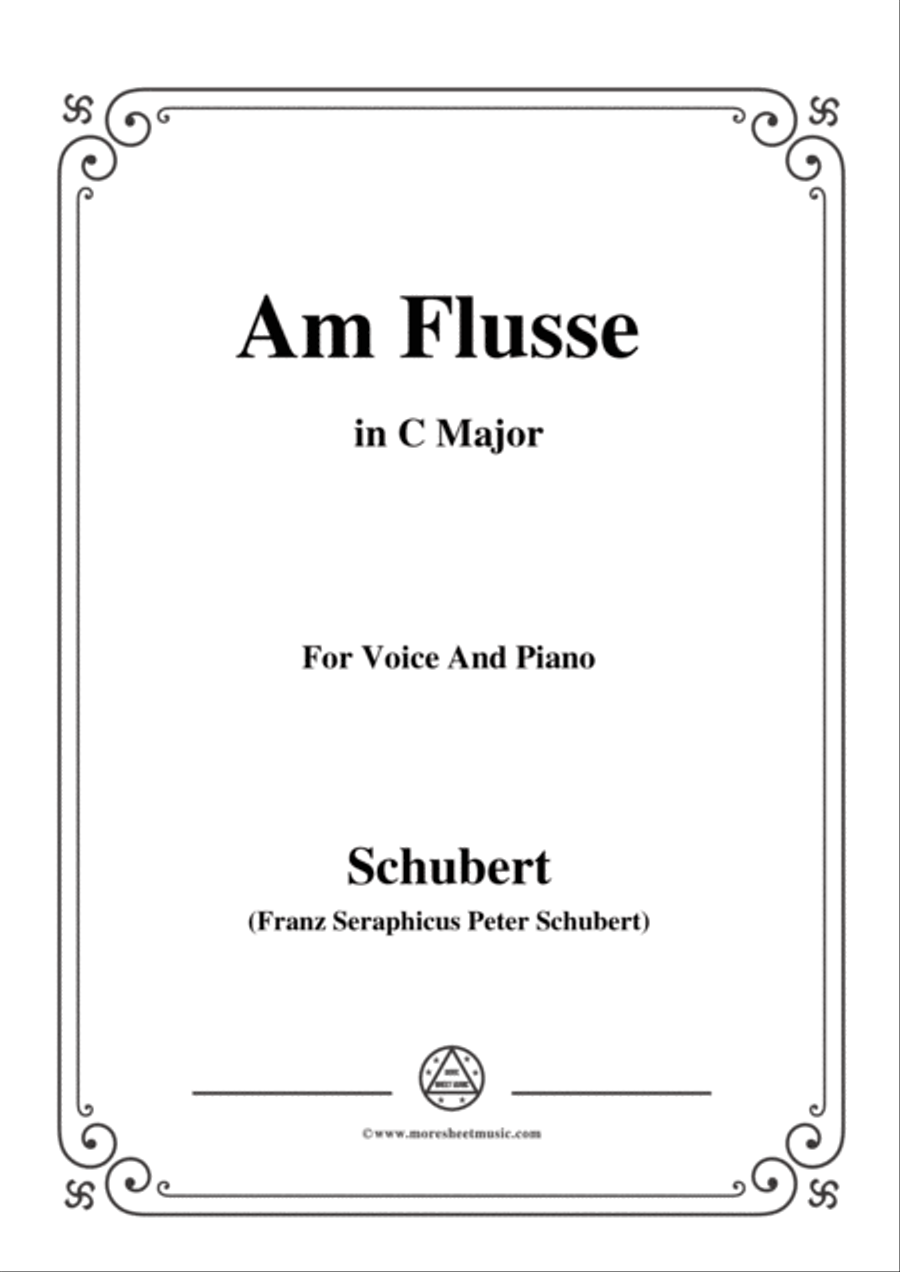 Schubert-Am Flusse (By the River),D.766,in C Major,for Voice&Piano Voice scores gallery preview page 1