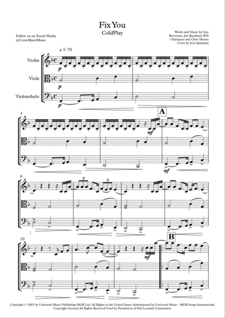 Fix You String Trio scores gallery preview page 2