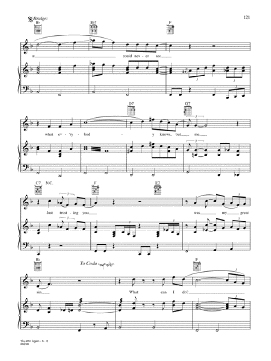 You Win Again Piano, Vocal, Guitar scores gallery preview page 3