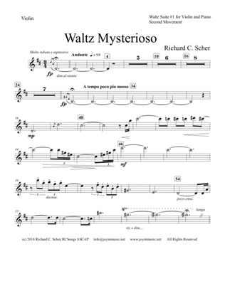 Waltz Mysterioso - Violin Part