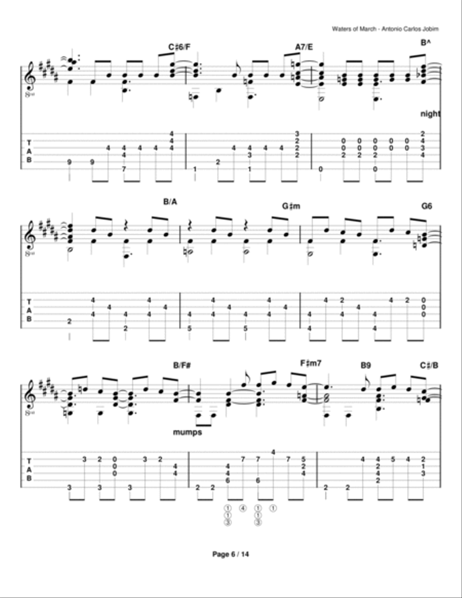 Águas De Março (waters Of March) Electric Guitar scores gallery preview page 6