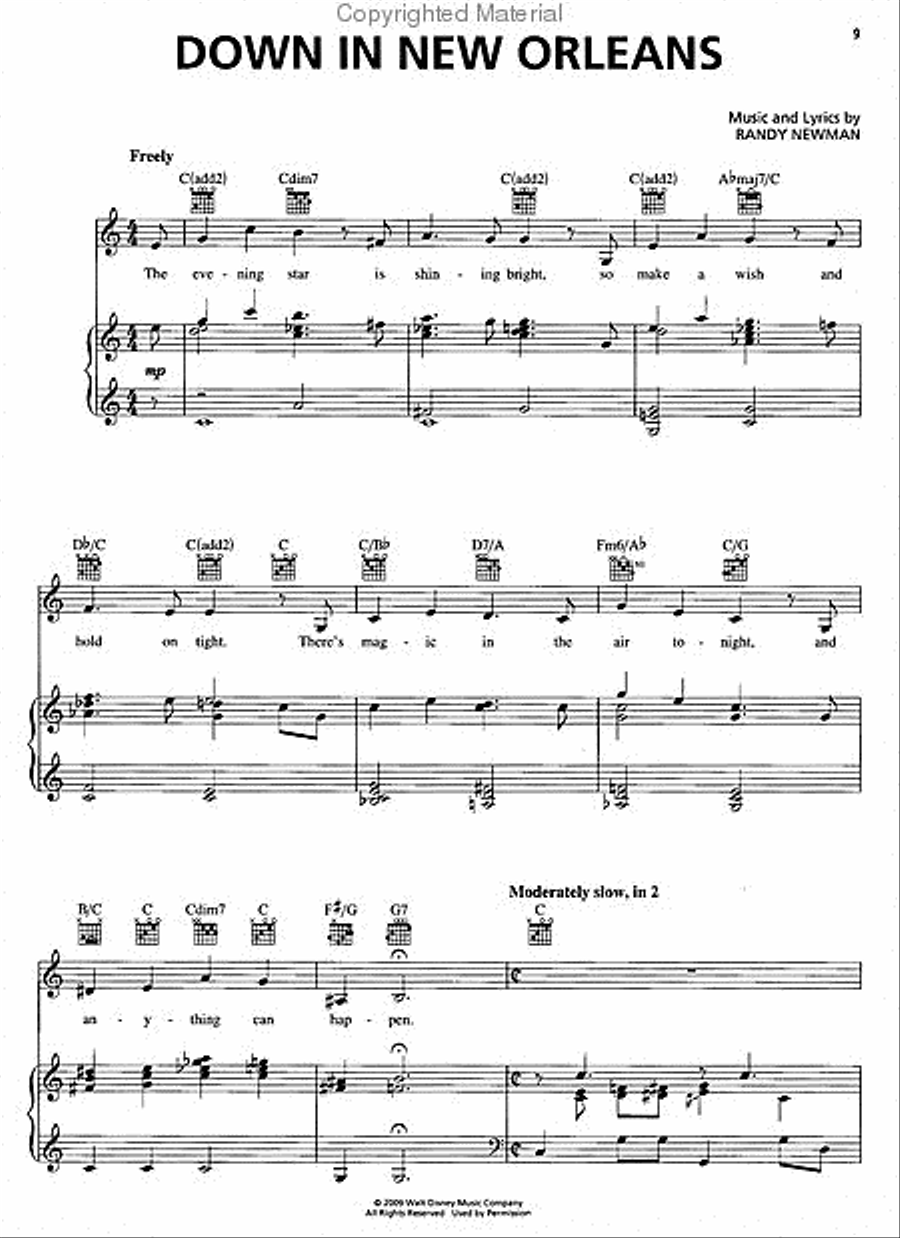 The Princess and the Frog Piano, Vocal, Guitar scores gallery preview page 2