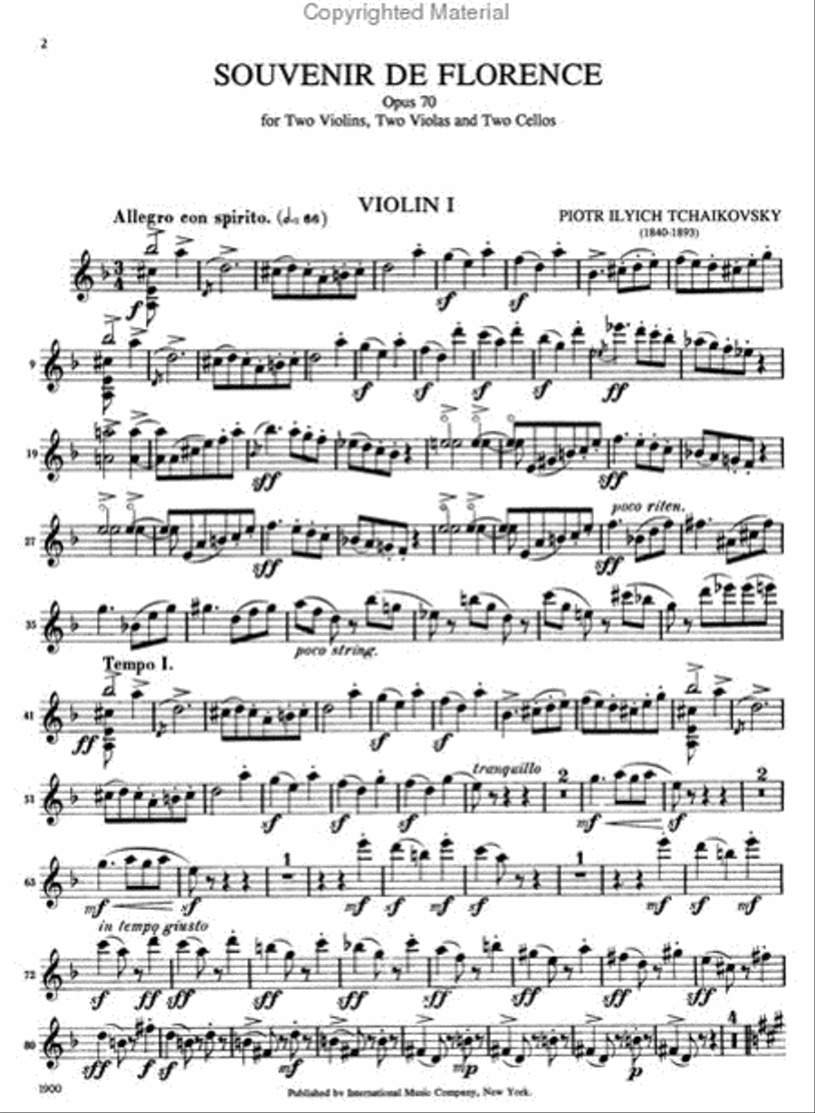 Souvenir De Florence, Opus 70 Cello scores gallery preview page 2