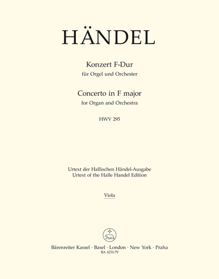 Konzert fur Orgel und Orchester Nr. 13 F-Dur HWV 295 