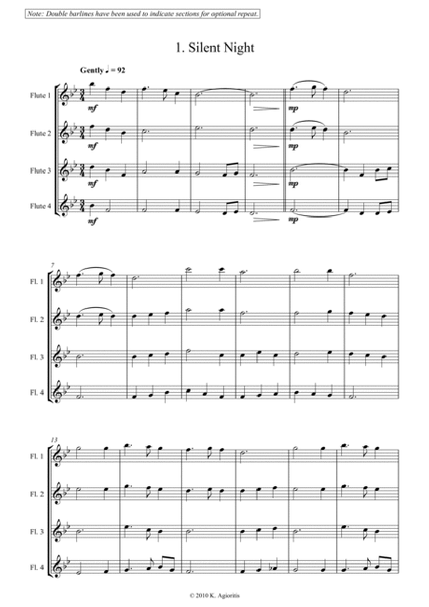 Carols for Four (or more) - Fifteen Carols for Flute Quartet image number null
