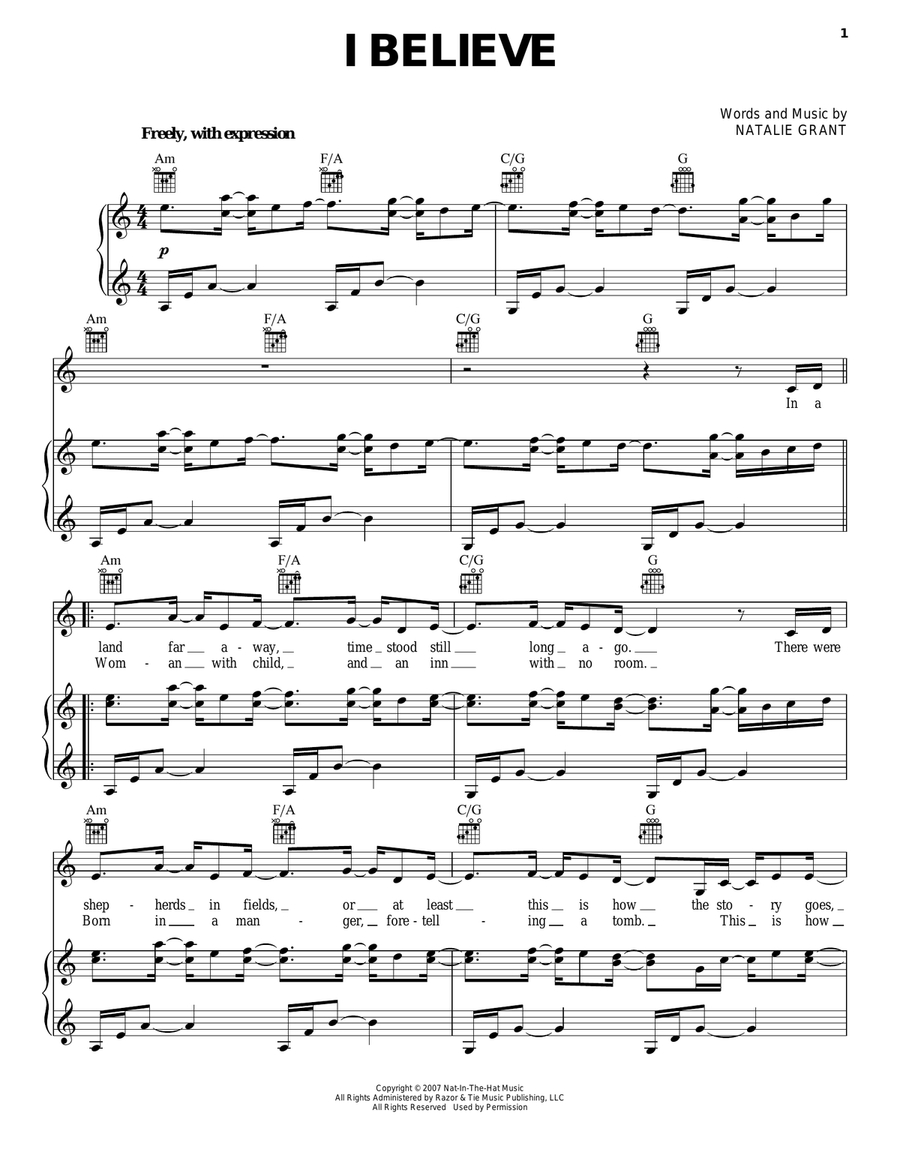 I Believe Acoustic Guitar scores gallery preview page 1