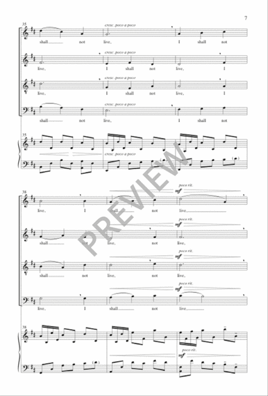 I Shall Not Live in Vain 4-Part scores gallery preview page 8