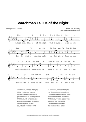 Watchman Tell Us of the Night (Key of E-Flat Minor)