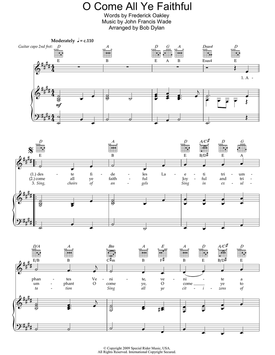 O Come All Ye Faithful Acoustic Guitar scores gallery preview page 1