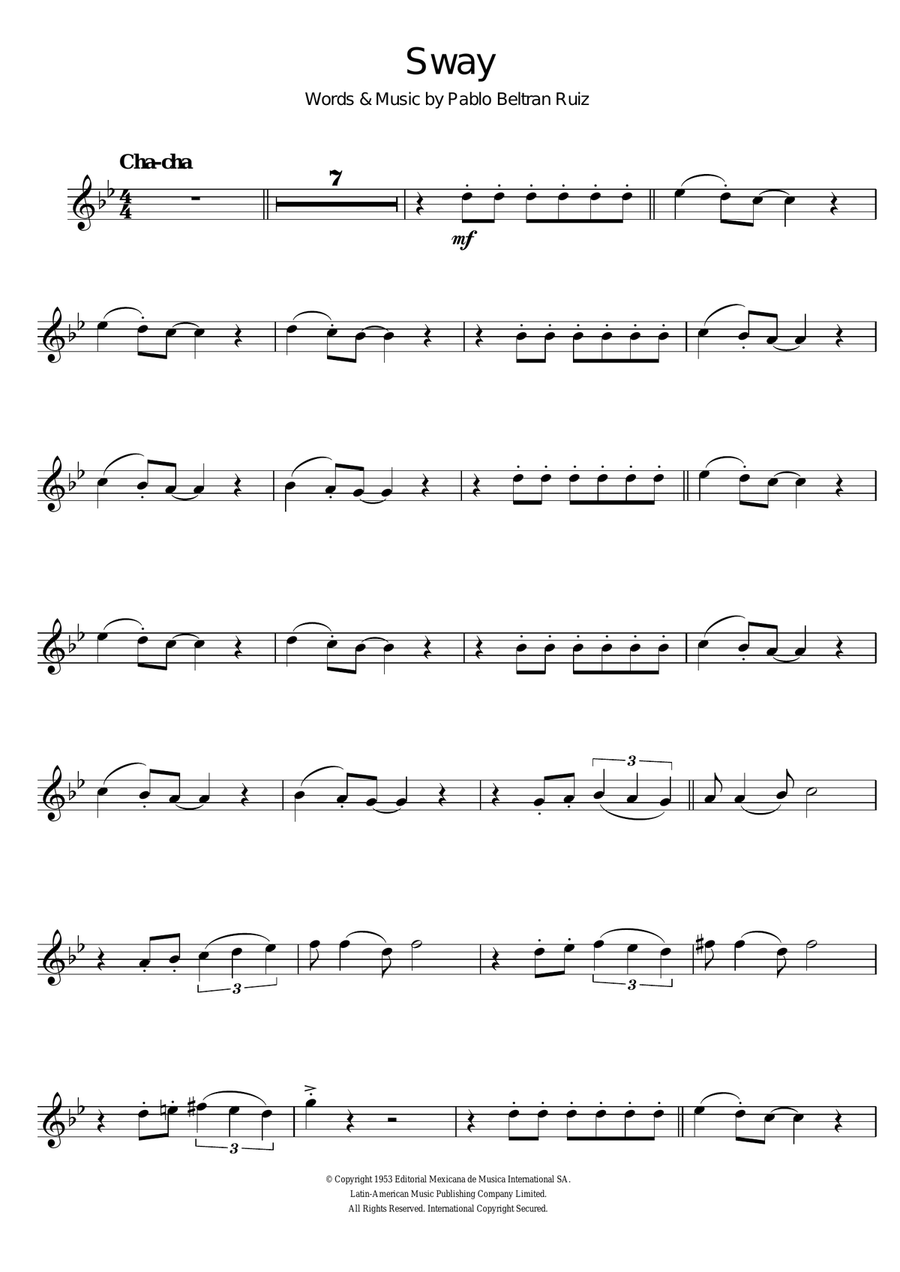 Sway (Quien Sera) Sway (Quien Sera) Trumpet Solo scores gallery preview page 1