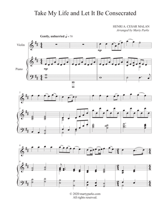Book cover for Take My Life and Let It Be Consecrated (Violin-Piano)